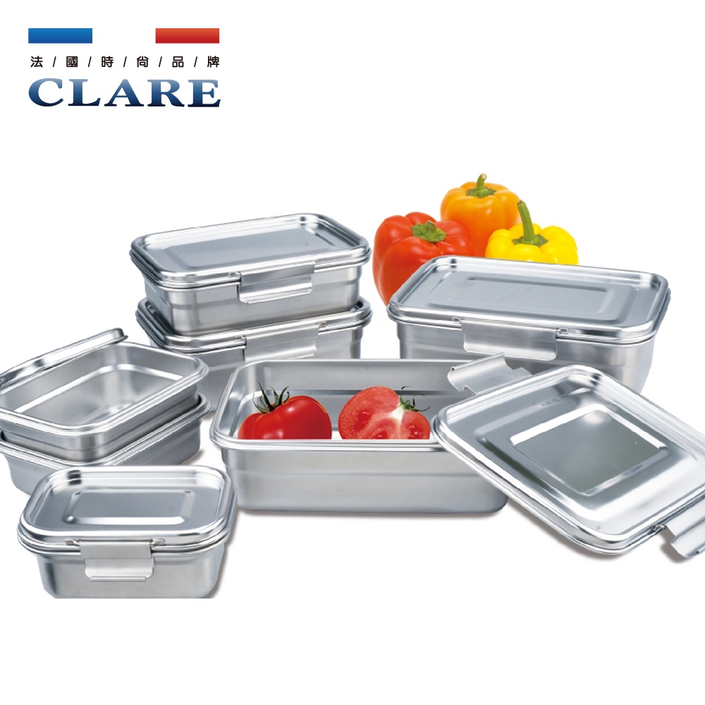 CLARE 可蕾爾 白金鋼316不鏽鋼保鮮盒組七件組密封保鮮盒便當盒-Leidea樂德兒, , large