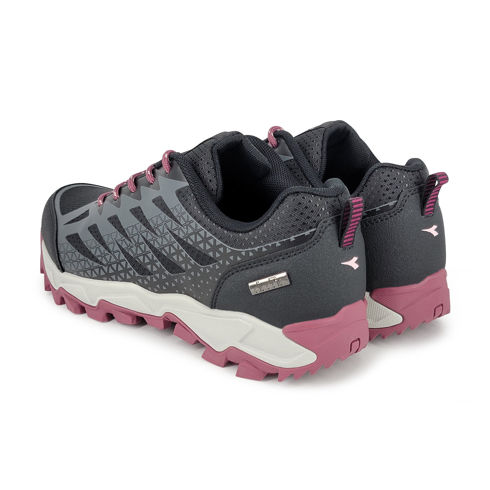 DIADORA迪亞多那 防潑水越野鞋 女運動鞋 登山鞋 透氣 康特杯 保護後跟 散熱 排濕 彈力 耐磨 防滑 黑 紅, , large