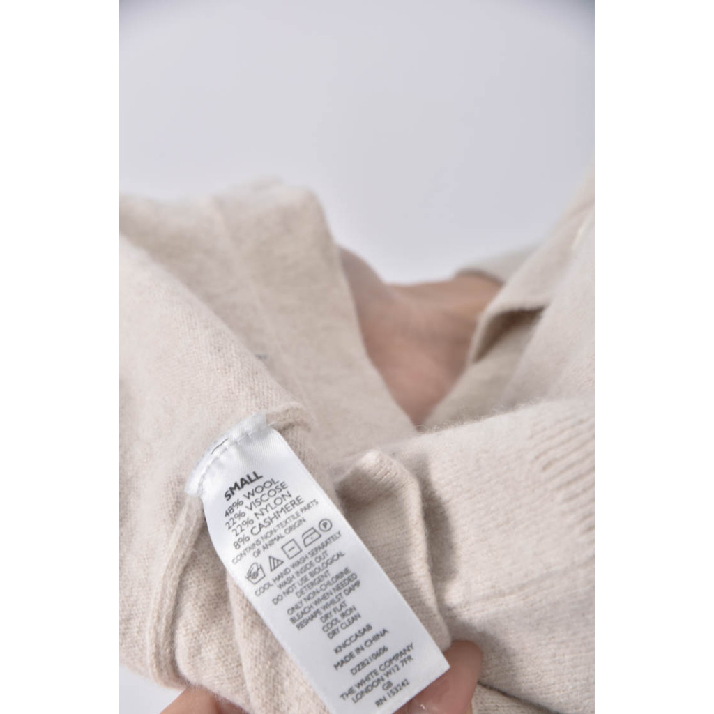 (S) white label羊毛喀什米爾杏色襯衫上衣二手衣, , large