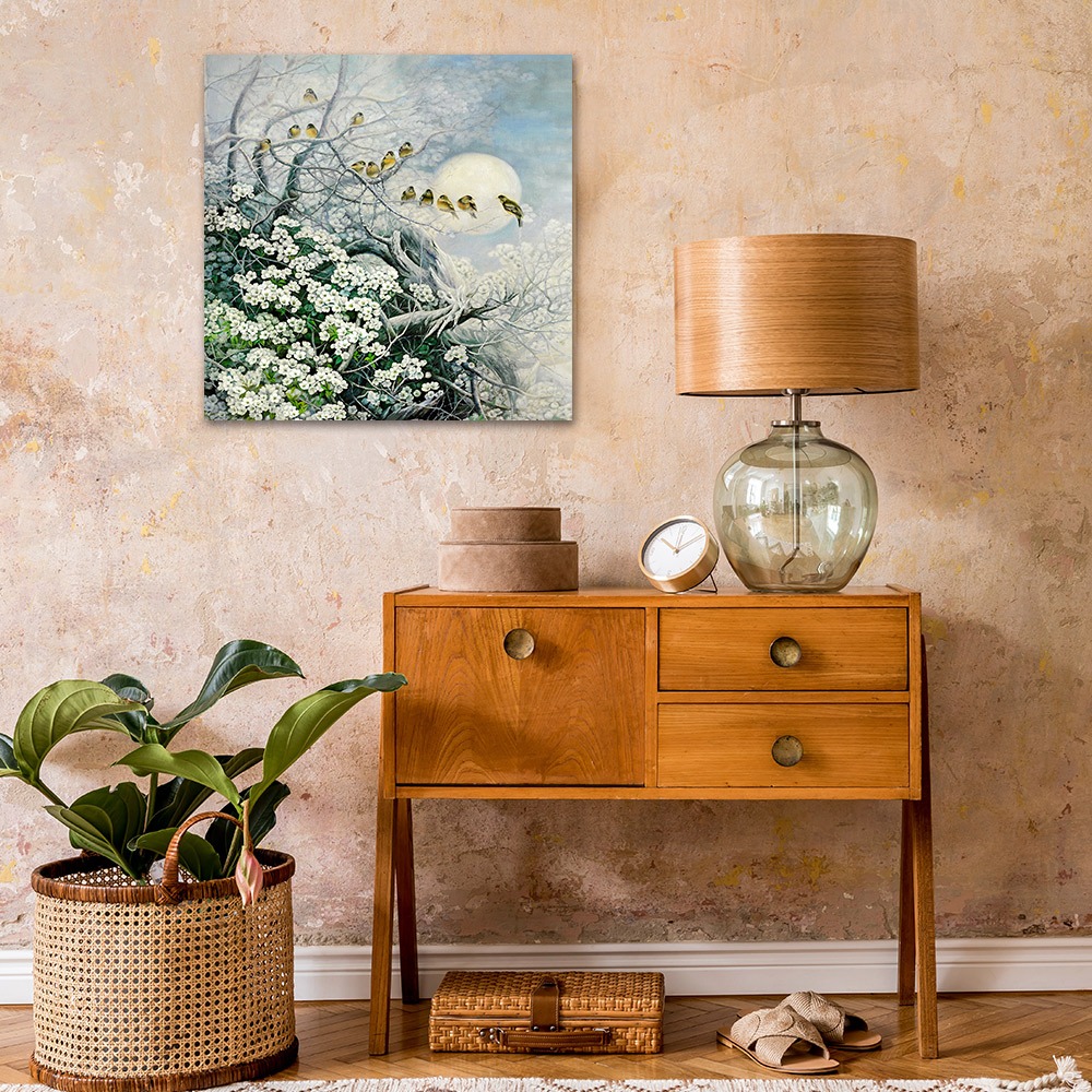 【御畫房】花好月圓 國家一級畫師手繪油畫80×80cm(VF-178), , large