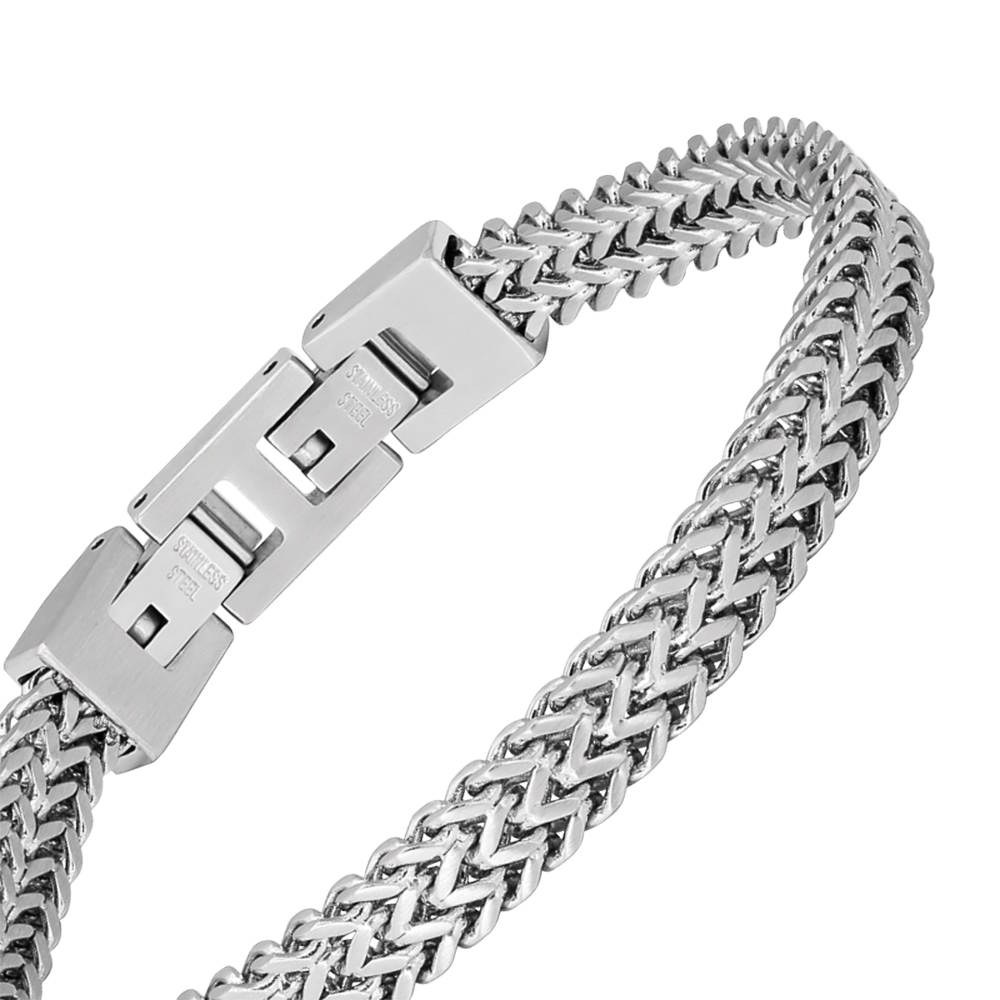 【快速出貨】法國 ROCHET Major II系列 不鏽鋼男士手鍊-銀 HB01780, , large