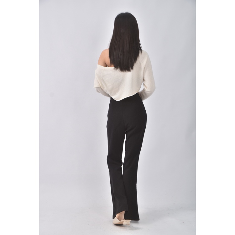 (S) ran 2高腰質感黑色長褲二手衣, , large