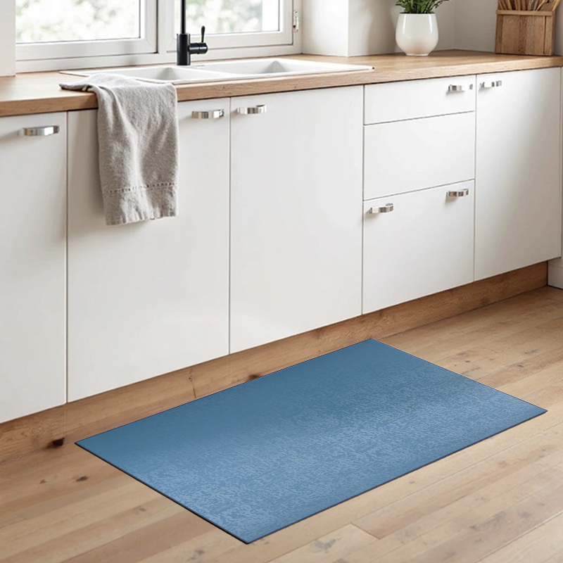 【Monster】 QQ Extra-Thick Oil-Resistant & Anti-Stain Kitchen Mat (80x50cm) – Oil Painting Blue, , large