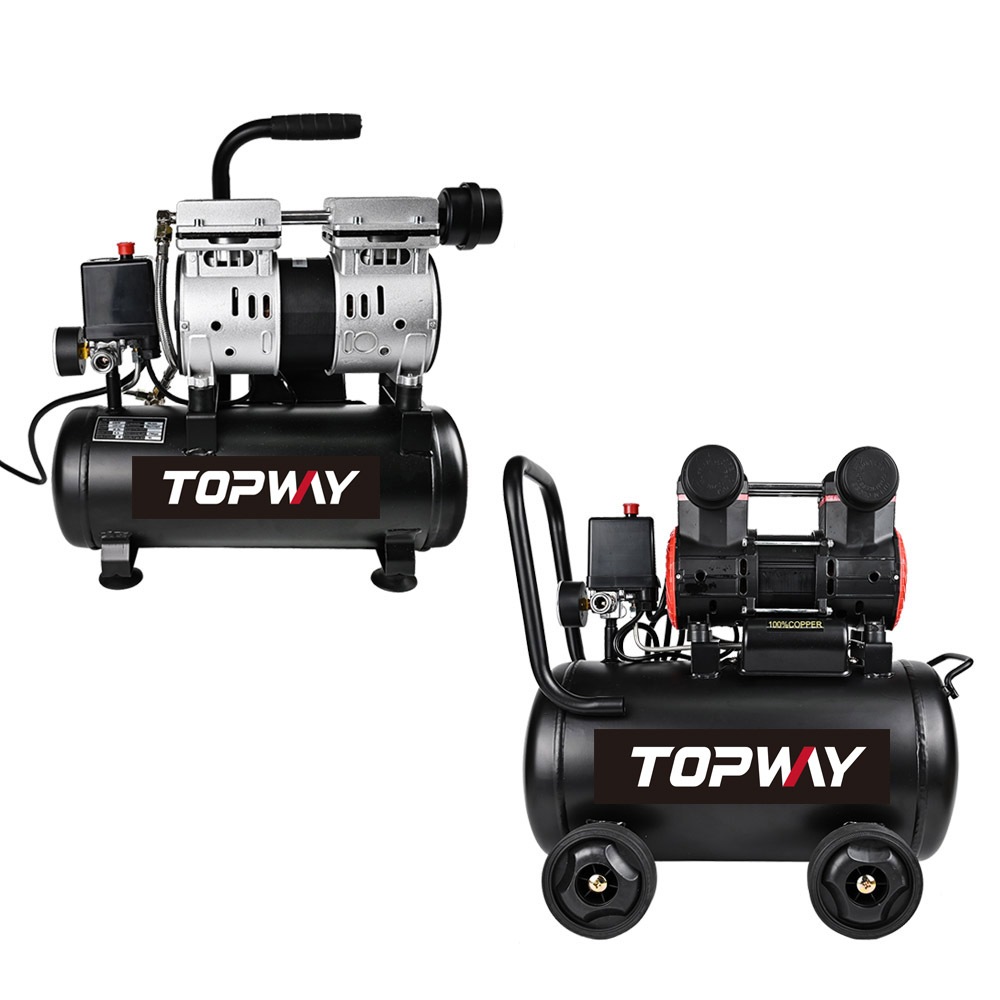 TOPWAY 無油式空壓機 9L 24L 雙缸 銅芯電機 110V/60Hz 壓縮機 靜音便攜 贈風槍風管 家用 工業, , large