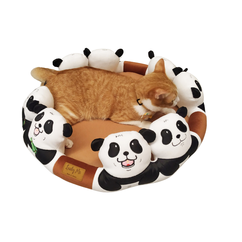 Pet bed with cute animal theme, , large