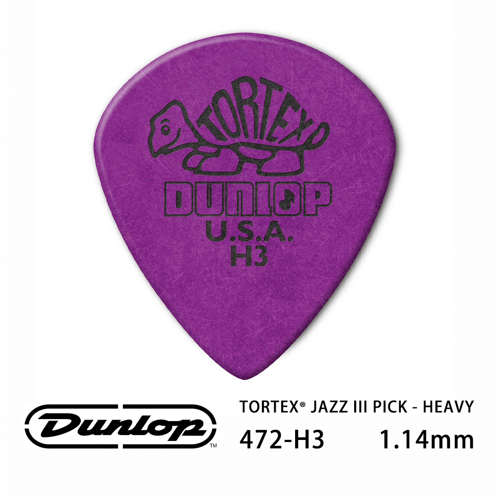 Jim Dunlop Tortex Jazz lll 472R 1.14mm Pick (三片、十片組)【敦煌樂器】, , large