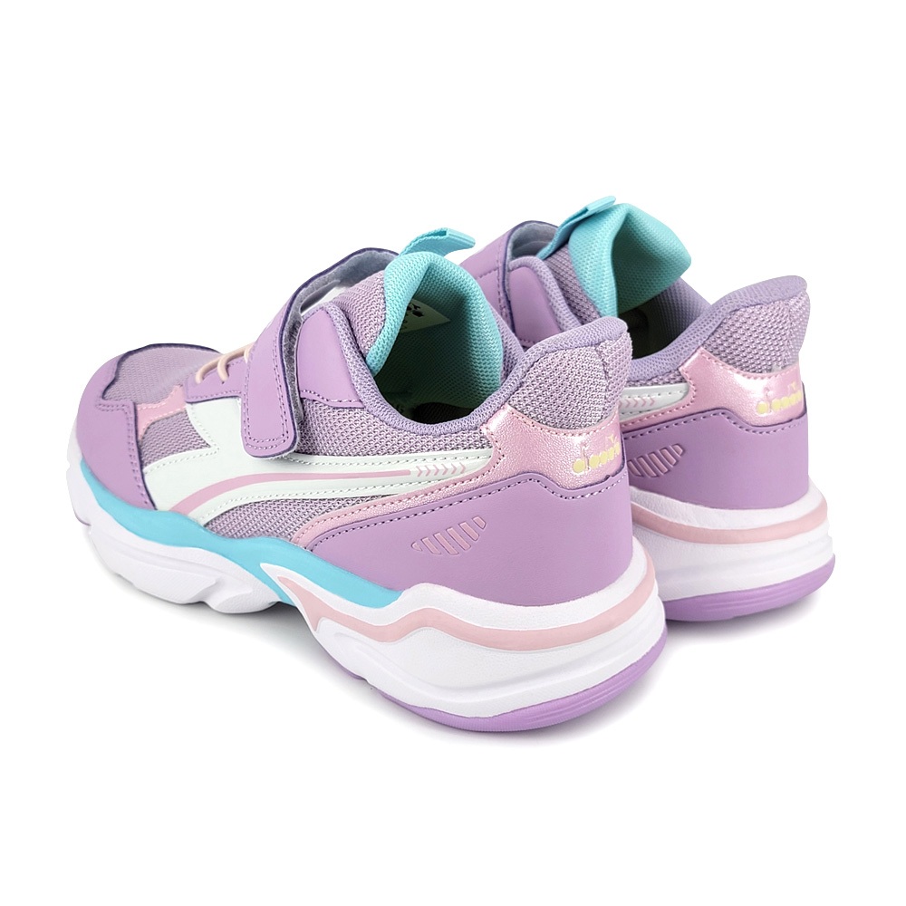 DIADORA迪亞多那 經典復古潮流童鞋 童運動鞋 魔鬼氈 寬楦 保護後跟 輕量 吸震 減壓 抗菌 除臭 防滑 藍 紫, , large