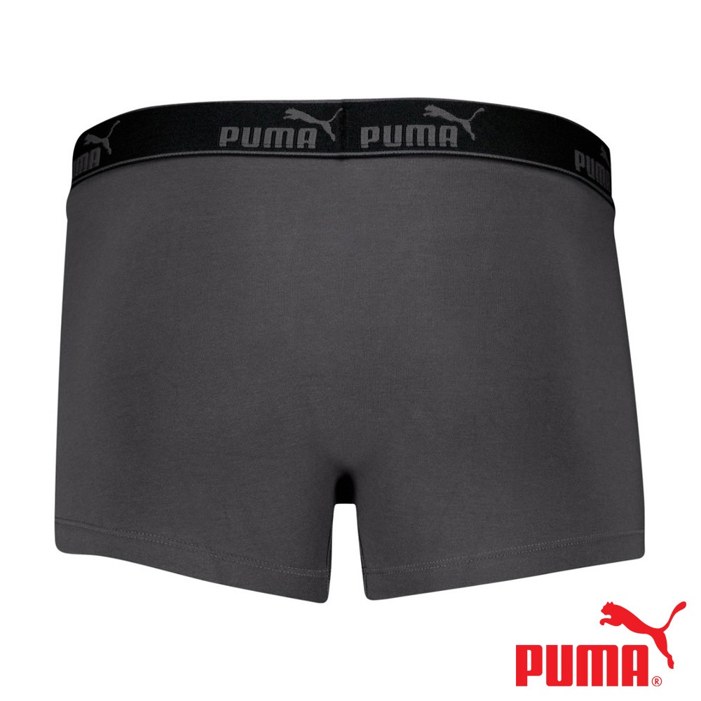 PUMA 平口內褲 3件組 彪馬 跳豹 男內褲 平角內褲 修身 防捲邊 貼合 耐穿 柔軟 棉質 透氣 抗菌 黑 深灰 灰, , large