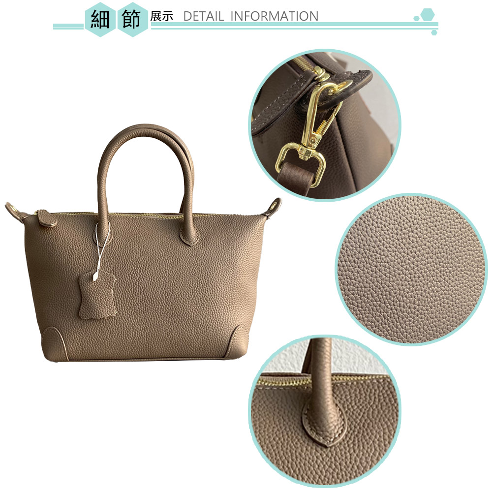 SPRING-時尚經典真皮頭層牛皮荔枝紋肩背包 牛皮通勤手提包-多色(4-32034-00), 黑色, large