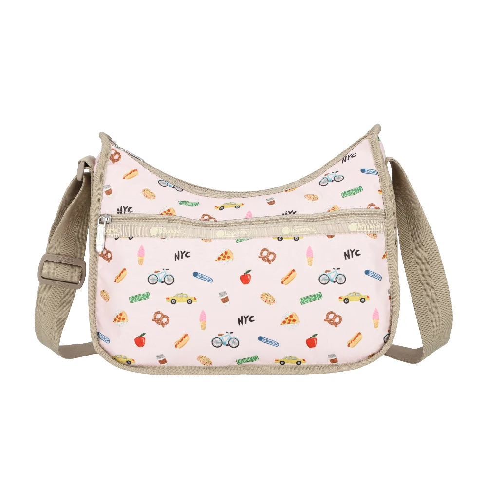 Lesportsac Classic Hobo 經典斜背包 側背包 旅用通勤包 送禮 禮物 推薦 女包(紐約城市插畫)  品號：14998127, , large