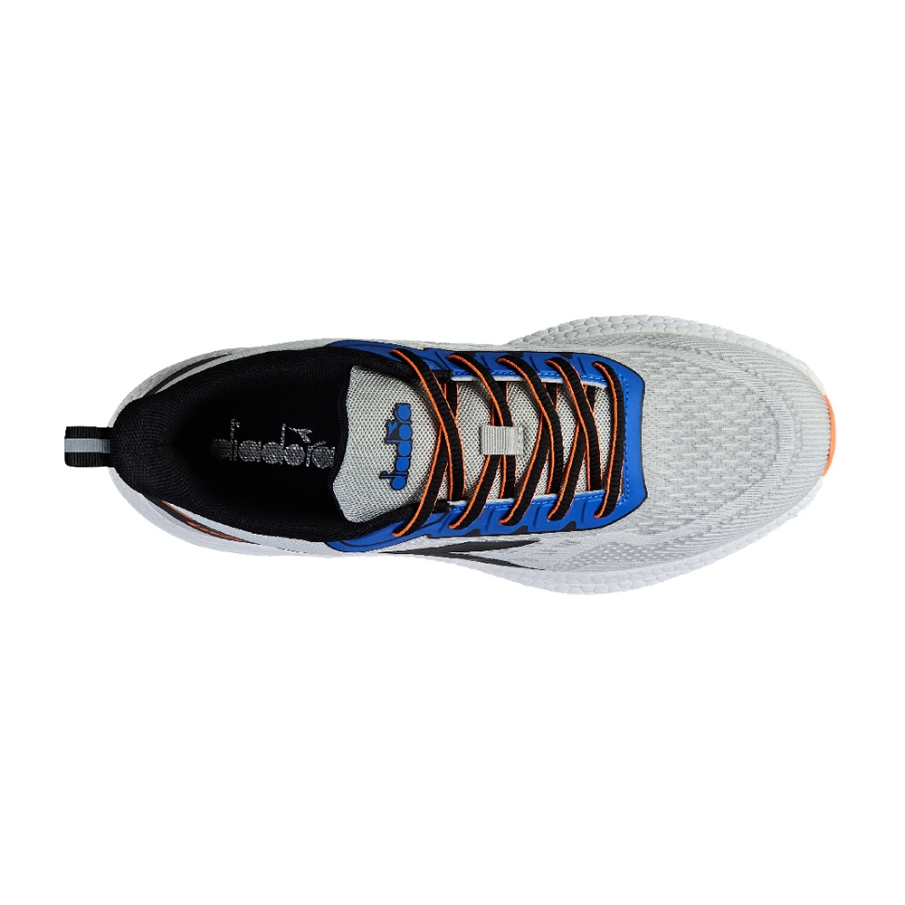 DIADORA迪亞多那 颶風者避震慢跑鞋 男運動鞋 男鞋 時尚 撞色 一體成型 透氣 吸震 減壓 輕量 抗菌鞋墊 灰 藍, , large