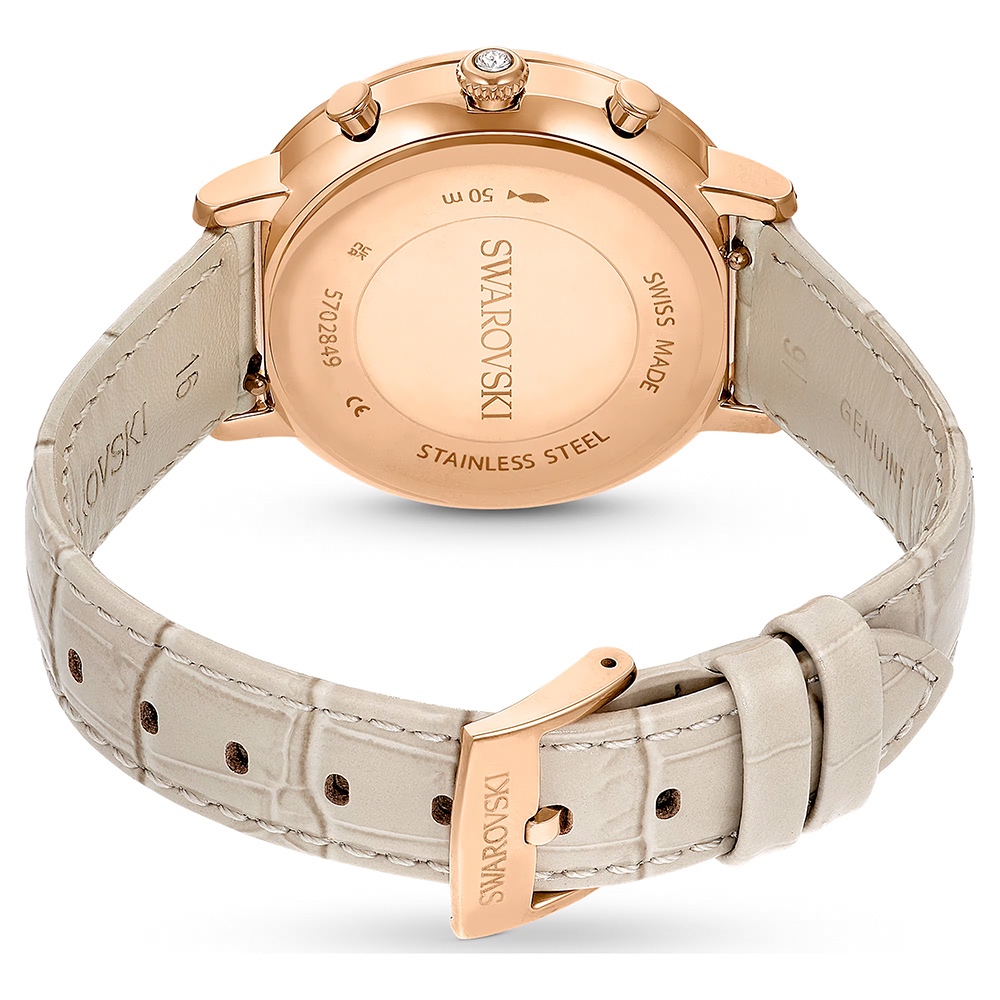 SWAROVSKI 施華洛世奇 Matrix Tennis Chrono 水晶三眼計時手錶 女錶36mm(570284), , large