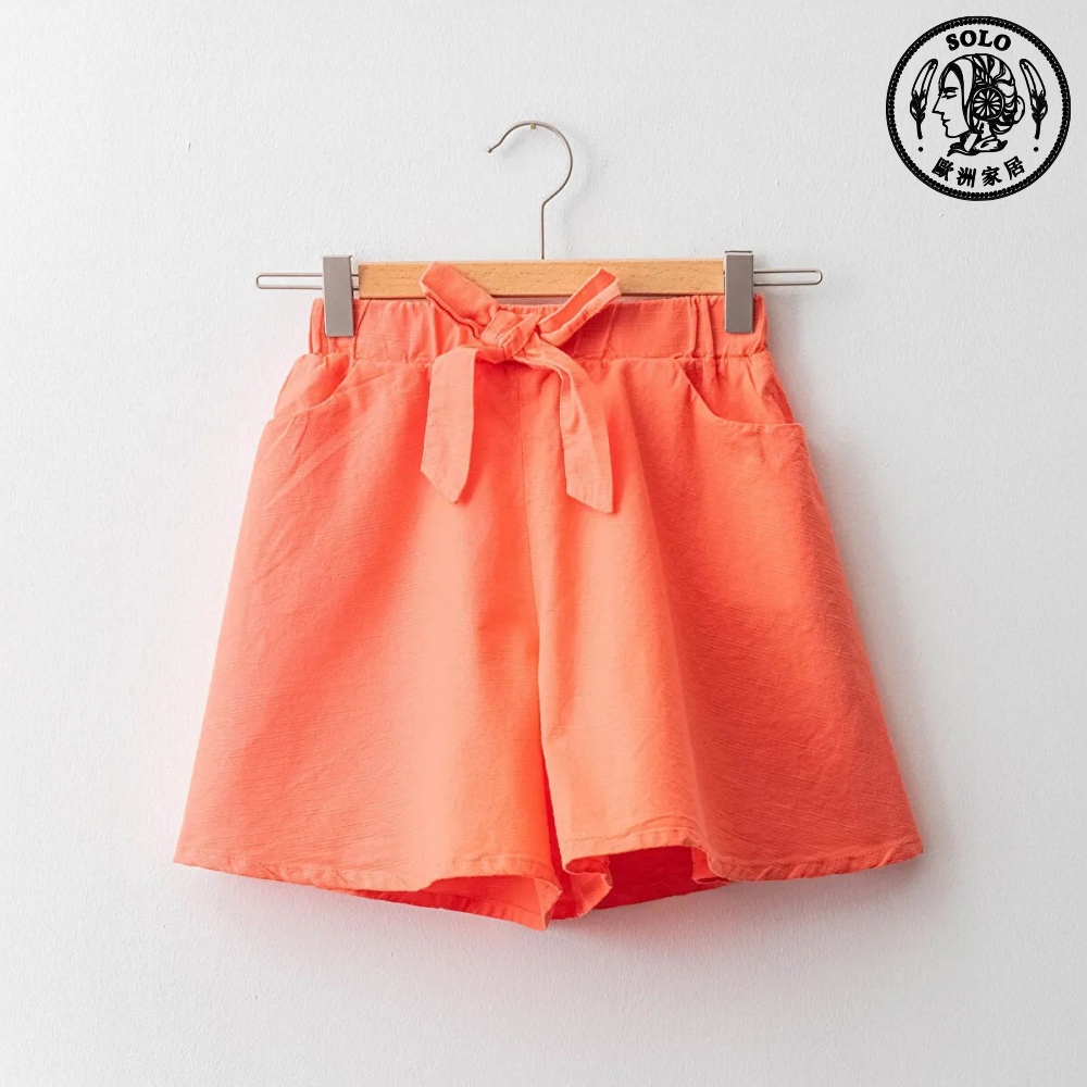 【SOLO歐洲家居】LCW 土耳其製 橘色蝴蝶結造型鬆緊帶短褲 純棉 女孩 運動短褲 休閒短褲 5-14歲, , large