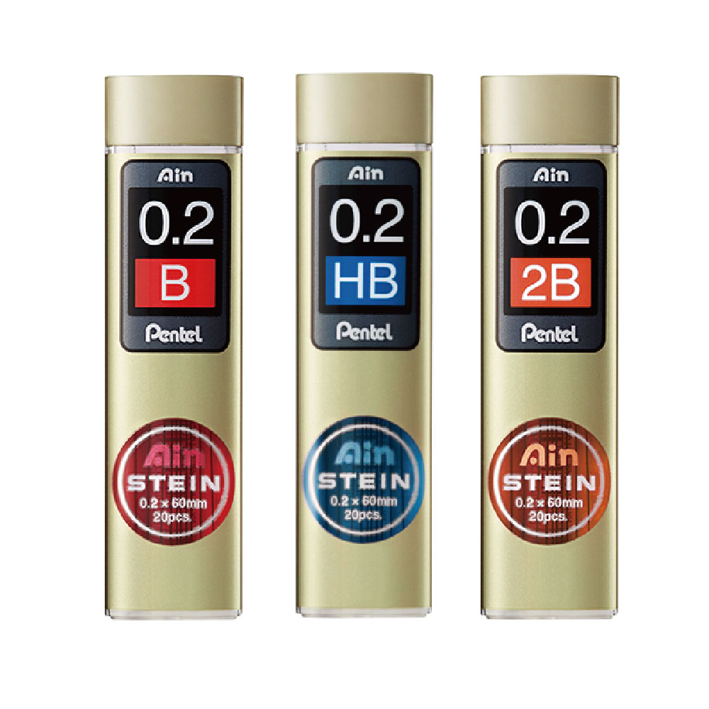 【Pentel 飛龍】Ain STEIN 自動鉛筆芯 HB/B/2B 0.2mm 10筒/盒 C272 - 2B, , large