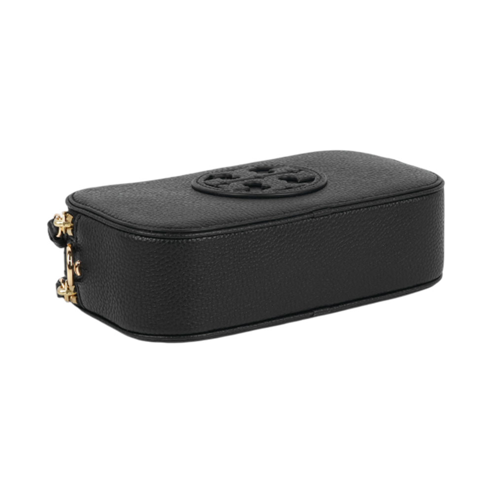 TORY BURCH Miller 荔枝紋雙拉鍊迷你相機包(黑色), , large