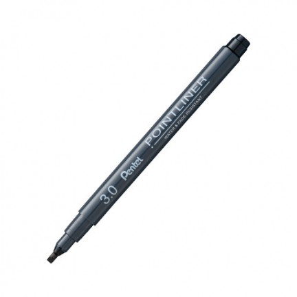 【 Pentel 飛龍 】POINTLINER 代針筆 12支/盒 S20P   -  黑 平頭 3.0mm, , large
