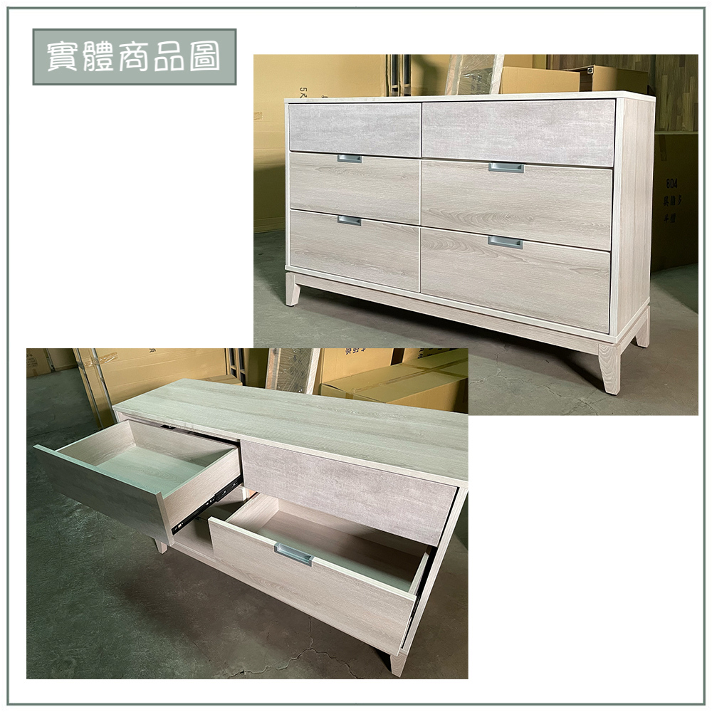 【唯熙傢俱】奧里橡木白六斗櫃 抽屜櫃, , large