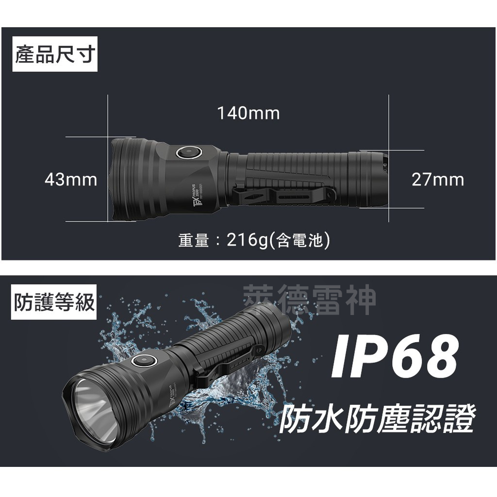 【德國Ledlenser】副品牌 TFX Propus 3500 戰術型充電手電筒, , large