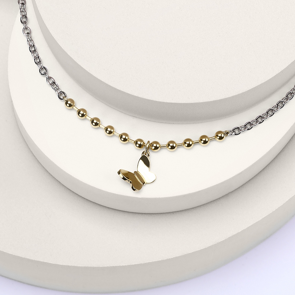 【快速出貨】MORELLATO TALISMANI系列 雙色不鏽鋼 蝴蝶手鍊 SAUN35, , large