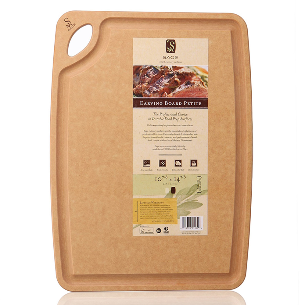[SAGE] American original imported antibacterial wood cutting board 28x38x thick 1cm (grooved type) + cutting board 28x38cm (practical type) 2 sets , , large