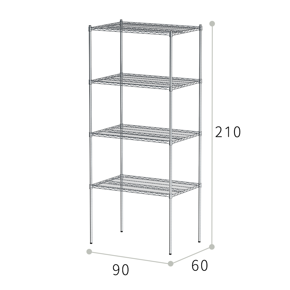 【Y HOUSE】90x60x210公分 荷重型四層鐵架 耐重層架 荷重型鐵力士架, , large