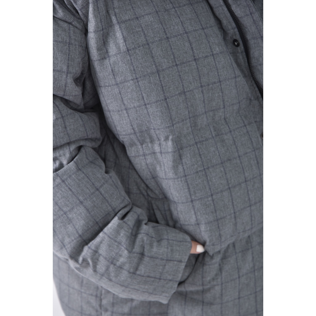 (2XL) pinli格紋灰色外套二手衣, , large