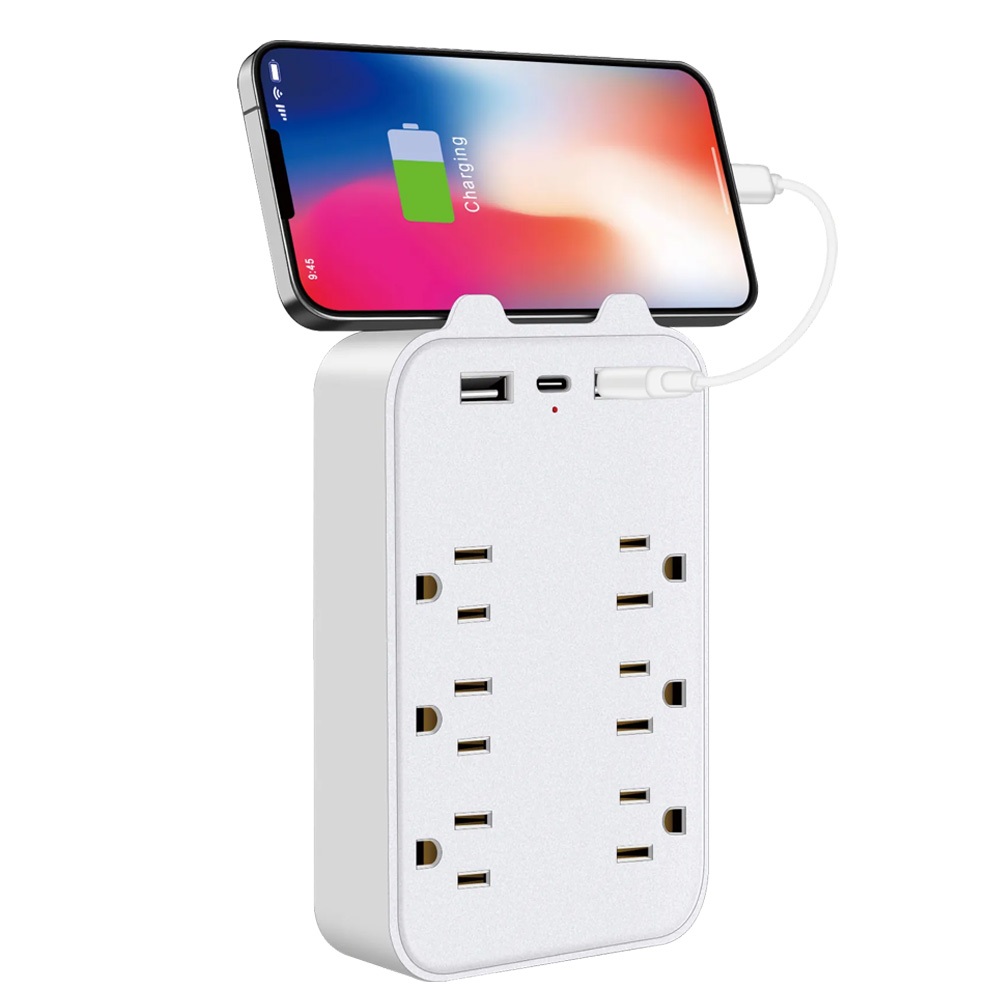 TRISTAR TS-USB165 3P 6-socket + 2USB+1Type-C small wall plug, , large