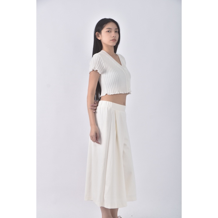 (S) giordano ladies高腰質感白色長褲二手衣, , large