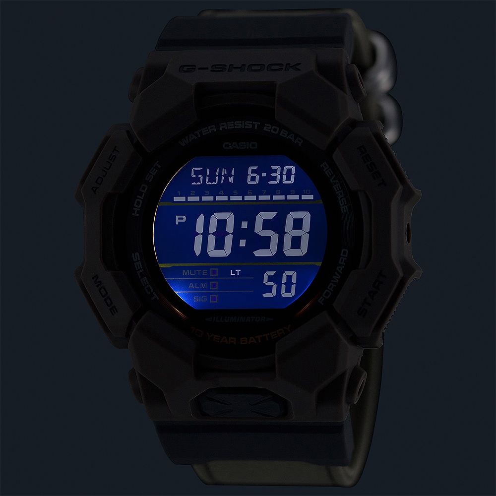 CASIO 卡西歐 G-SHOCK 天然染料 10年電力 電子手錶 學生錶 GD-010CE-5, , large
