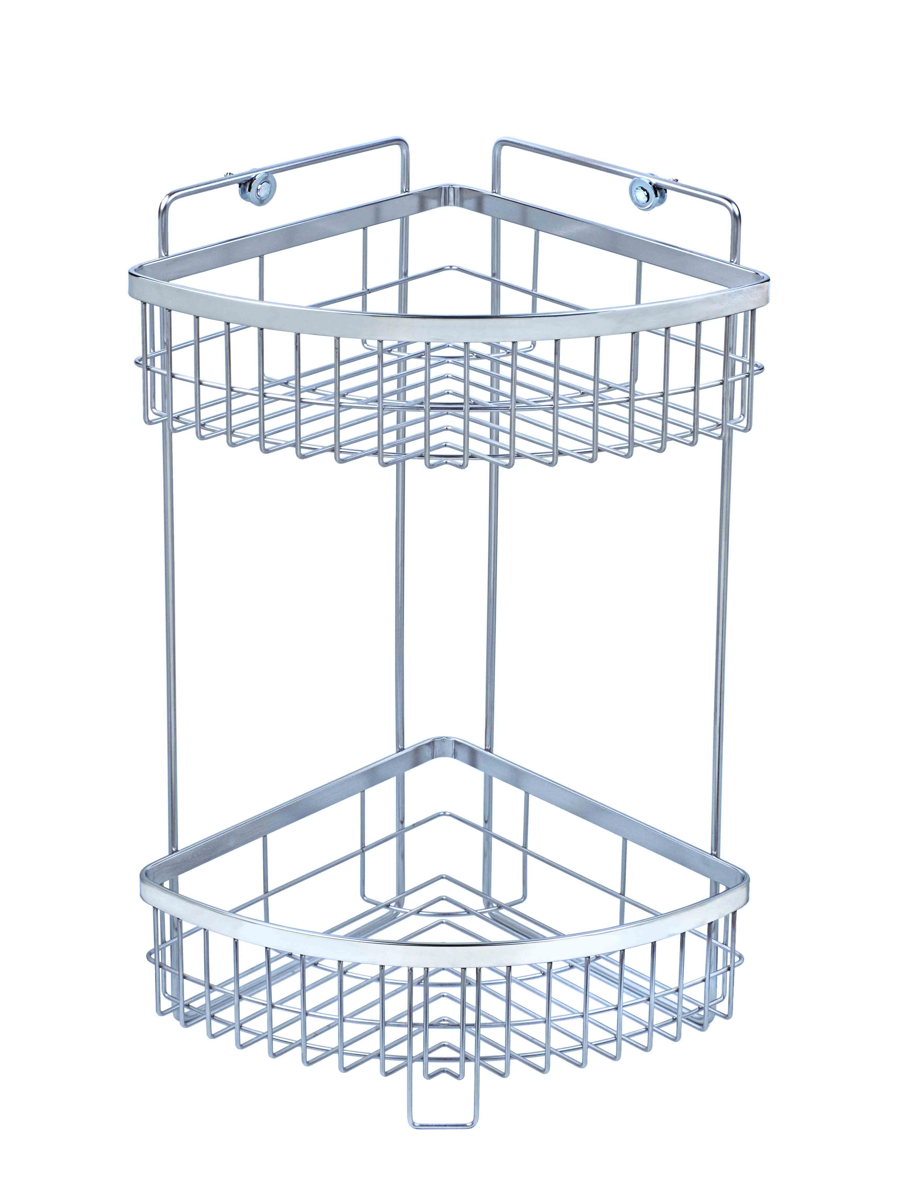 Stainless steel double-layer corner shelf