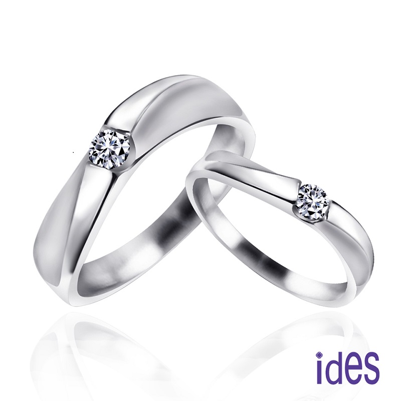 [ides愛蒂思] 堅定系列 F/VS1。設計款鑽石對戒/求婚結婚戒 (戒圍請於訂單備註), , large
