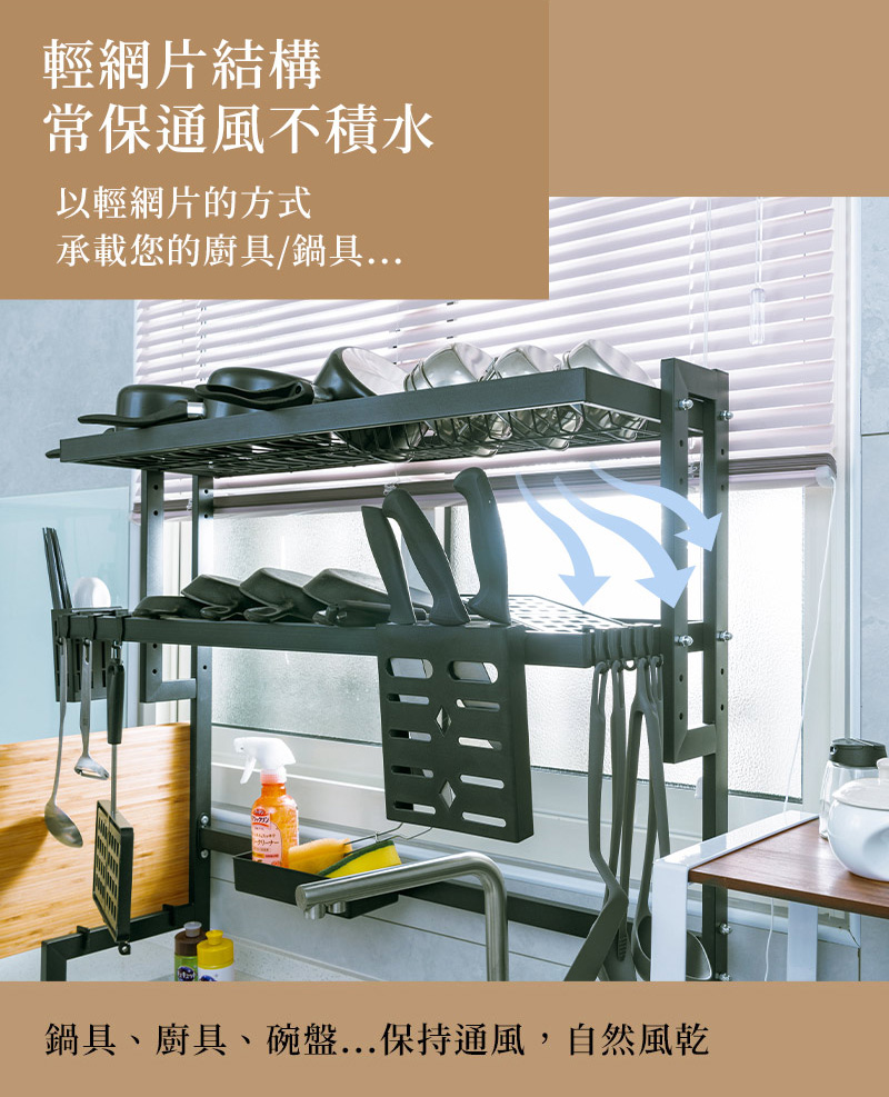 [Y HOUSE] Kitchen Sink Rack - 65cm Dish Rack Drain Rack Dish Rack Drain Basket Kitchen Storage Rack - Single Layer White, , large