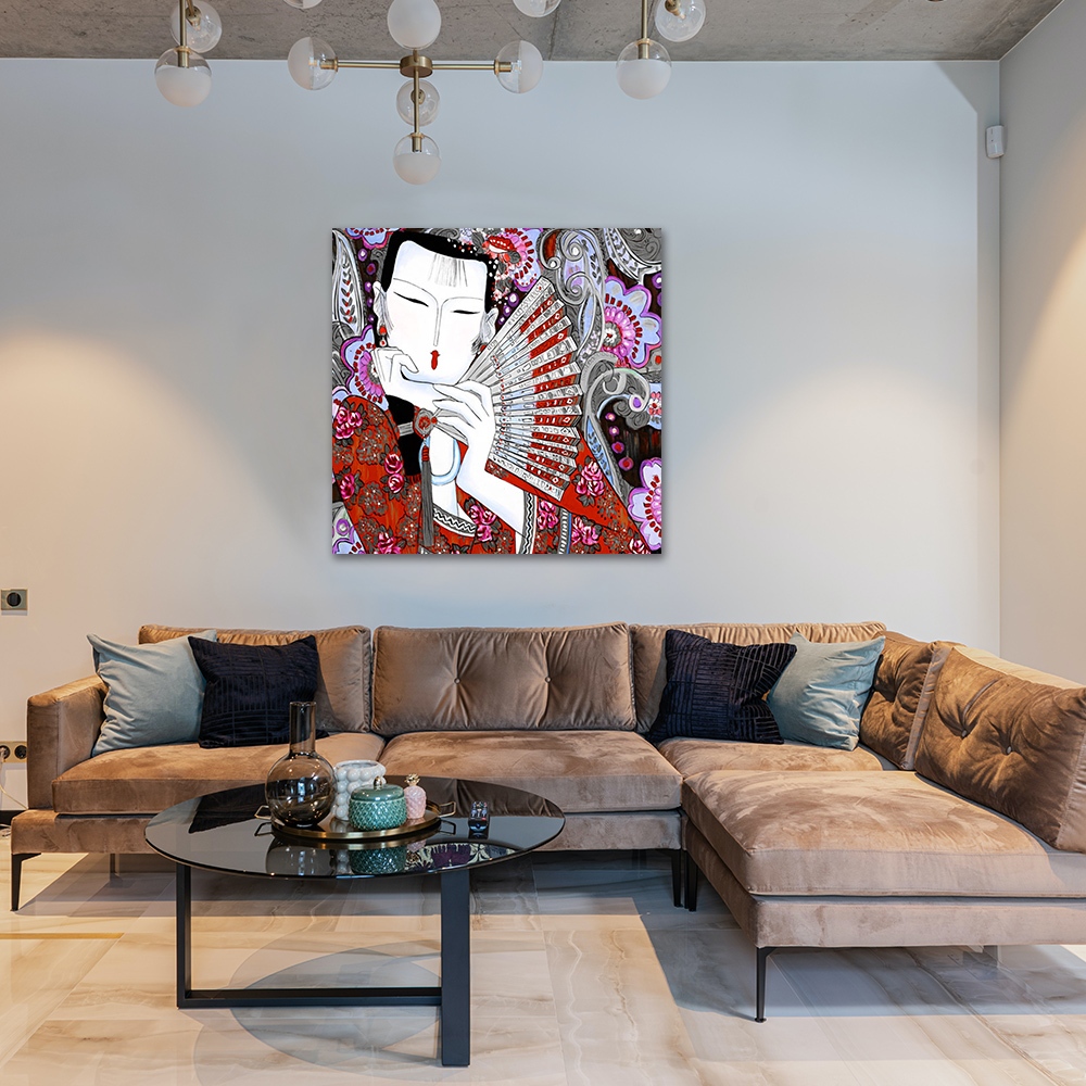 【御畫房】民俗系列二 國家一級畫師手繪油畫80×80cm(VF-183), , large