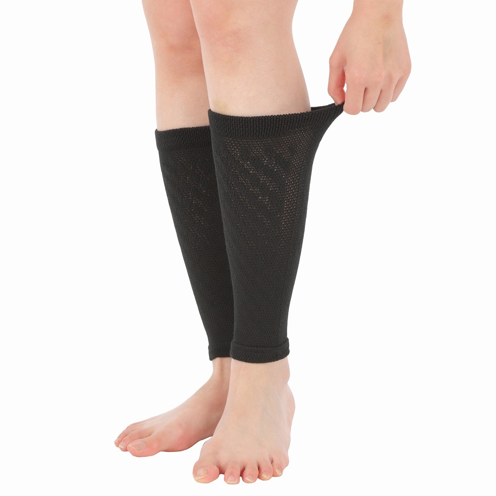 [佑全保健藥妝]PeaceEight 美舒護具 小腿用 (COOL涼感黑色) 1雙入/盒, , large