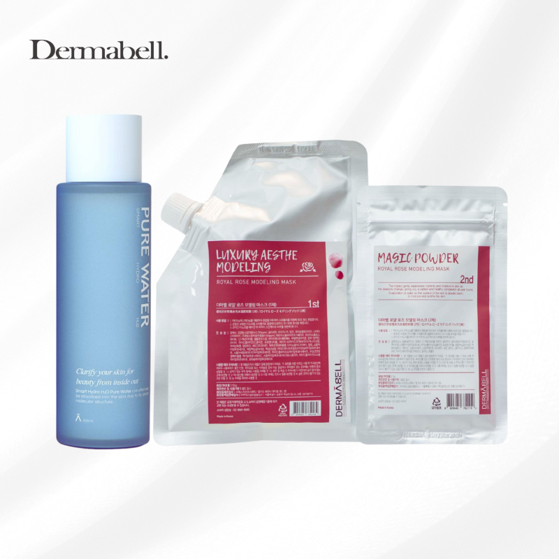 〔預購〕[韓國儷人閣] DERMABELL德瑪貝爾 經典保養組 海洋深層爽膚水+玫瑰凝膠軟膜 (150g), , large