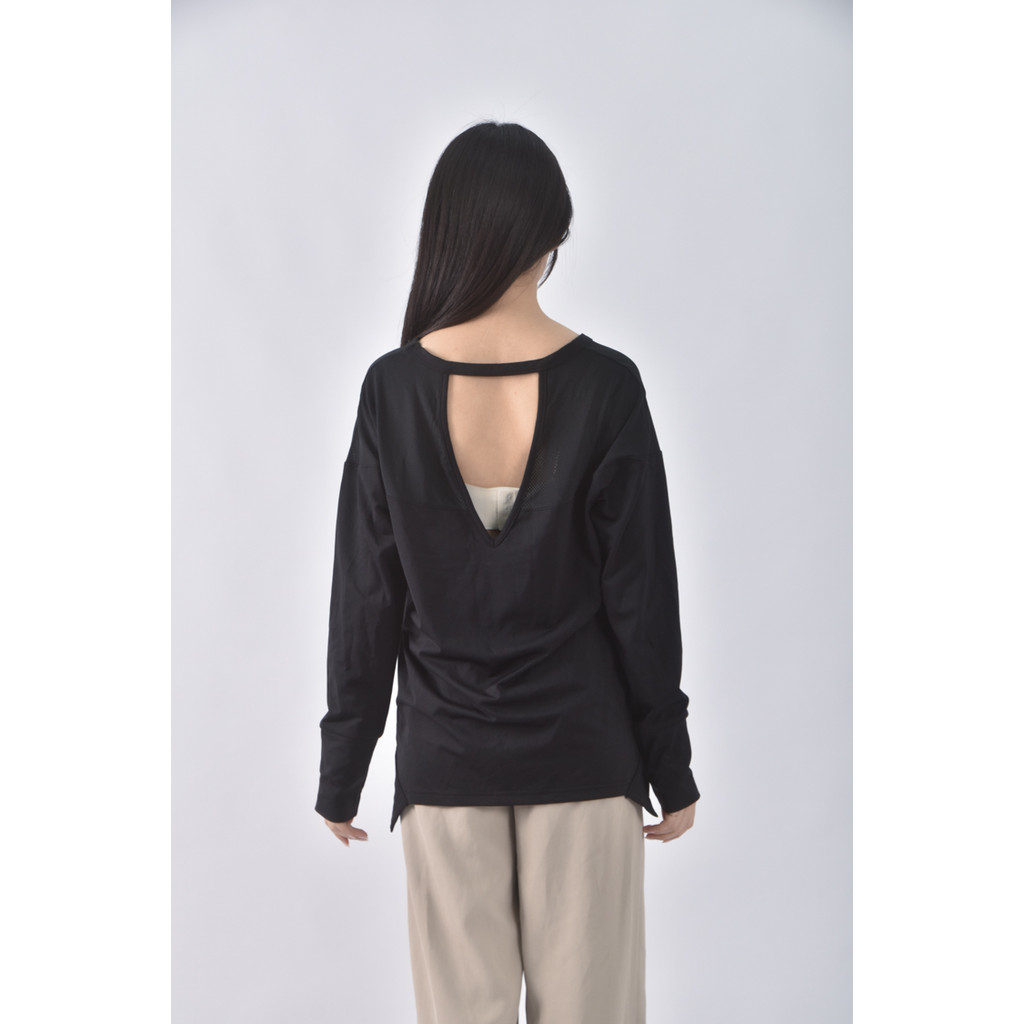 (M) kodz運動露背黑色長袖上衣二手衣, , large