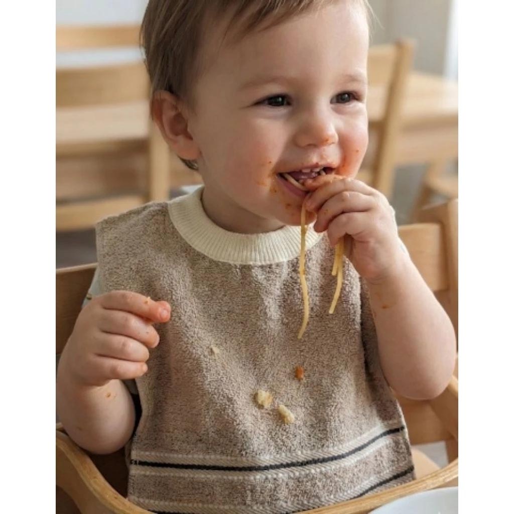 Kaimei Cotton｜Made in Taiwan (MIT). Skin-Friendly, Soft Pure Cotton Absorbent Kids Bib &mdash; European Stripe Design., , large