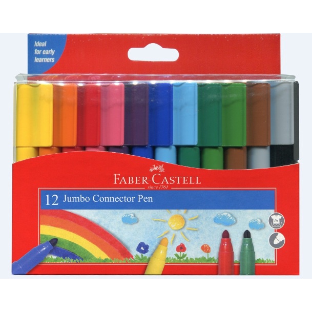 德國輝柏Faber-Castell JUMBO彩色連接筆(12色)66-2000-12