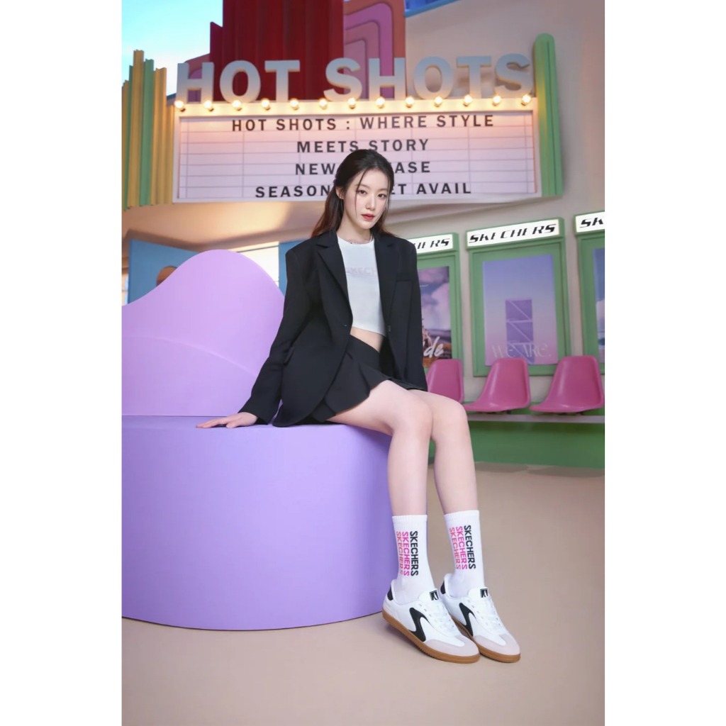 Kixpress-Skechers Hotshot 女 運動休閒鞋 德訓鞋 寬楦 舒適 穿搭 白 黑 [185322WWBK], , large