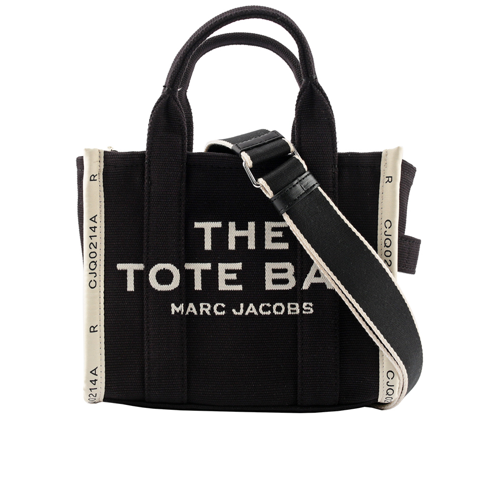 MARC JACOBS THE JACQUARD TOTE 雙色小款托特包/黑色/米色