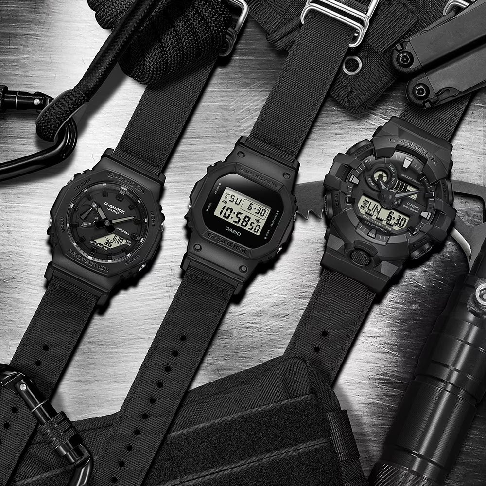 CASIO 卡西歐 G-SHOCK 尼龍錶帶 雙顯手錶 GA-700BCE-1A, , large