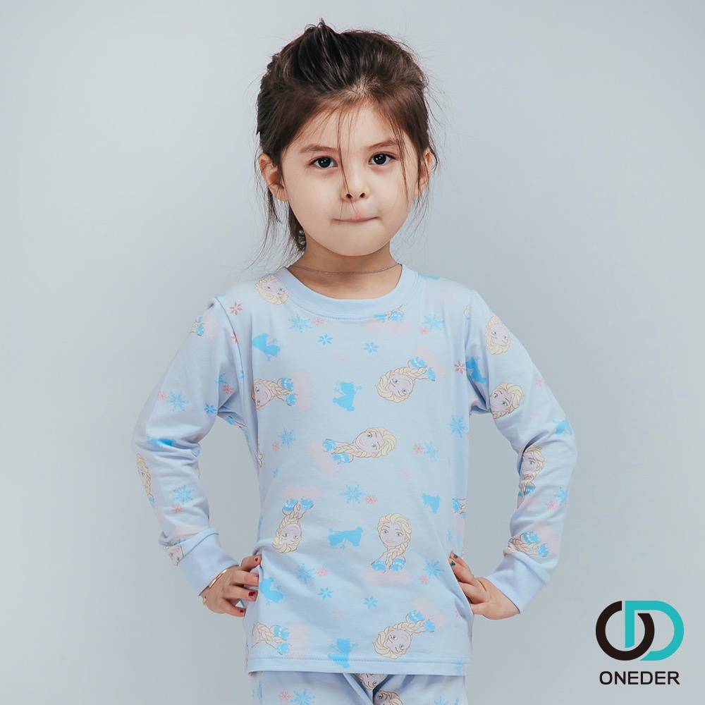 Disney 迪士尼冰雪奇緣純棉長袖套裝 艾莎兒童睡衣 女童睡衣 FZ-NL002.FZ-NL004【旺達棉品】, 冰雪奇緣-水藍,110, large