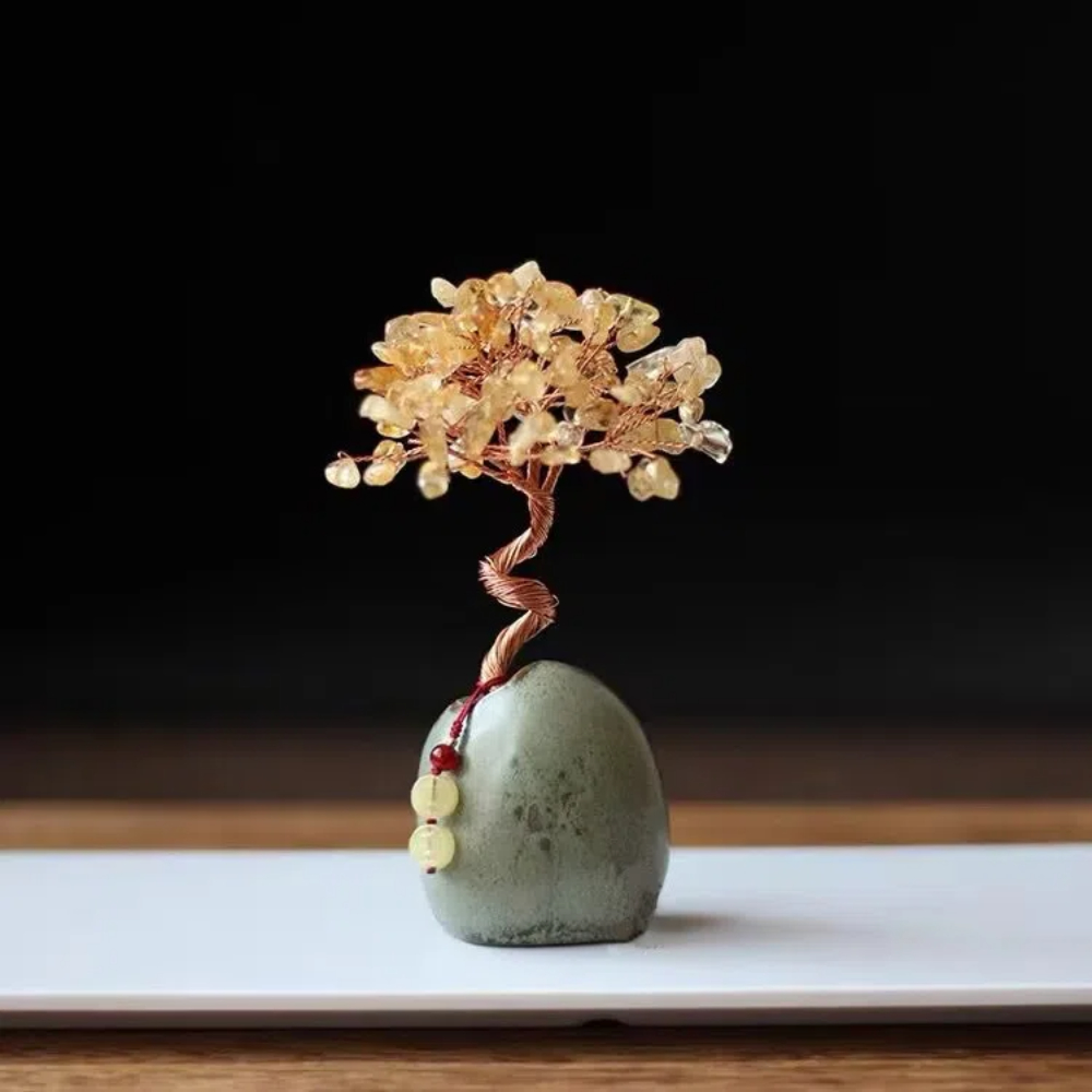 【A&R】發財水晶樹聚寶盆 創意盆栽款 - 黃水晶, 黃水晶, large