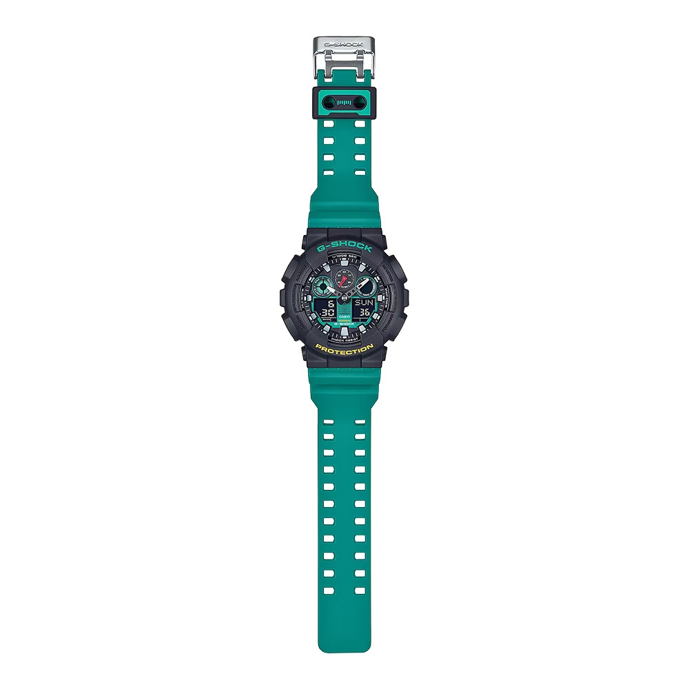 CASIO 卡西歐 G-SHOCK 復古錄音帶系列 雙顯手錶 GA-100MT-1A3, , large