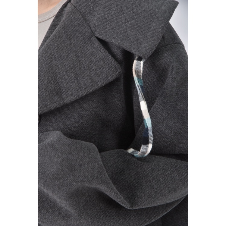 (M) hyappy質感貓貓灰色外套二手衣, , large