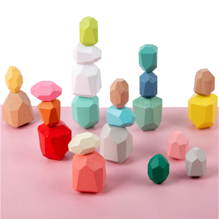彩色疊石頭【彩色36顆】桌遊 兒童疊疊高益智玩具 最大組合 疊疊樂 疊石 疊高