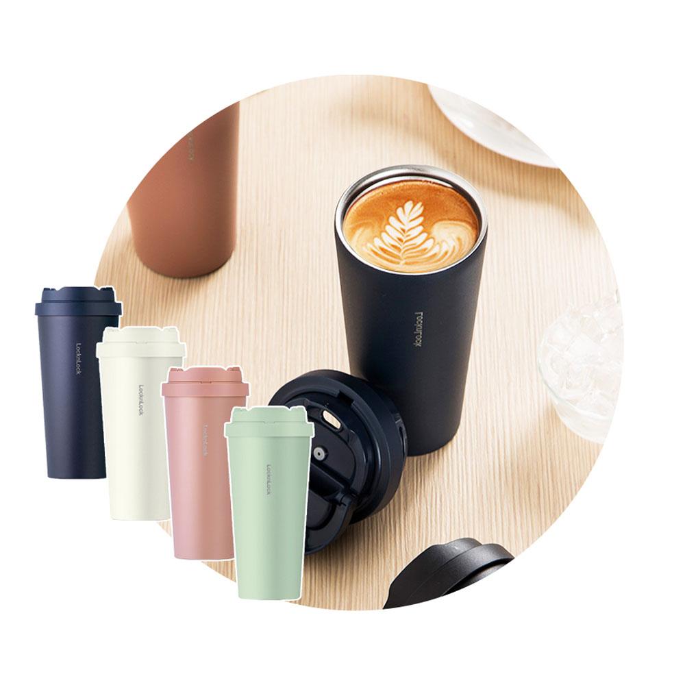 【LocknLock】316 Frosted Insulated Coffee Mug 550ml/mint green (Includes Cup Brush), , large