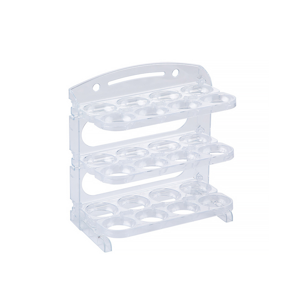 SHCJ 折疊三層保鮮雞蛋架 24顆 保鮮蛋架 立式蛋架 薄型蛋架 冰箱蛋架 折疊蛋架 三層蛋架, , large