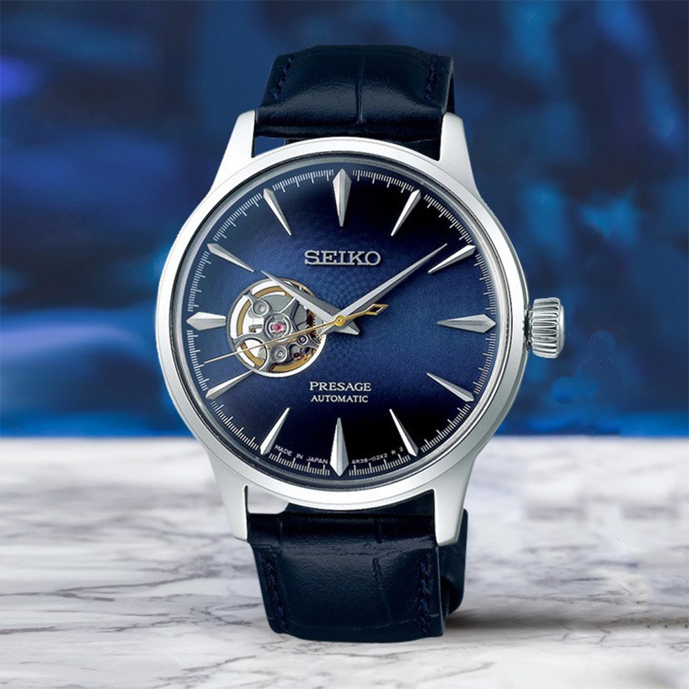 SEIKO 精工 Presage 開芯鏤空機械錶-40.5mm 4R38-01N0B(SSA405J1), , large