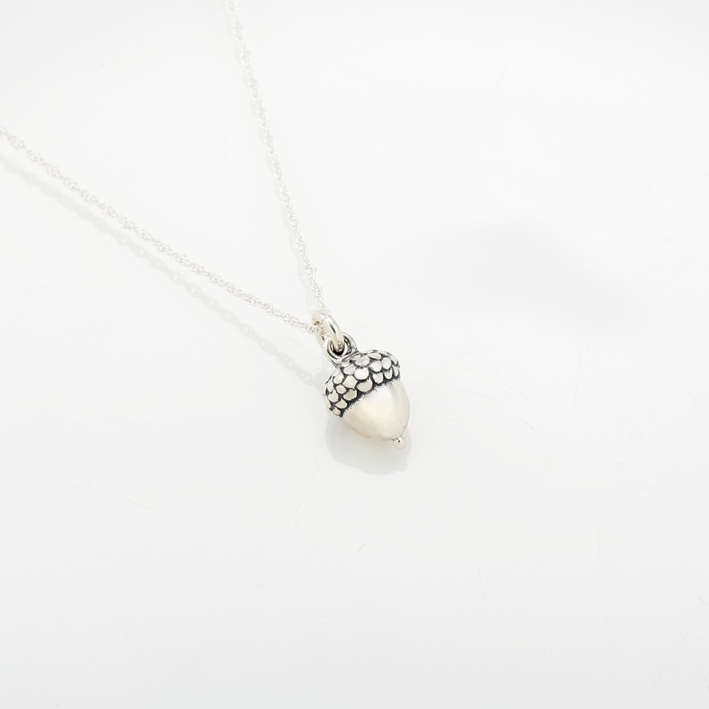 【Angel & Me】Large Forest Acorn s925 sterling silver necklace Christmas gift, , large